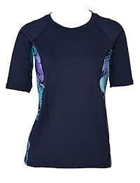 Private Island Hawaii Parte superior de traje de neopreno UV de manga corta, Rash Guard, para dama