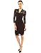 PattyBoutik Women's V Neck 3/4 Sleeve Overlay Lace Sheath Dress