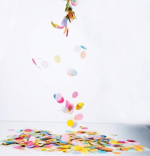 VNDEFUL 1 inch Multicolor Circle Paper Confetti for Wedding, Easter and Birthday Party Decorations, 1000 Pieces