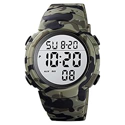 Mens Digital Sports Watch LED Screen Large Face