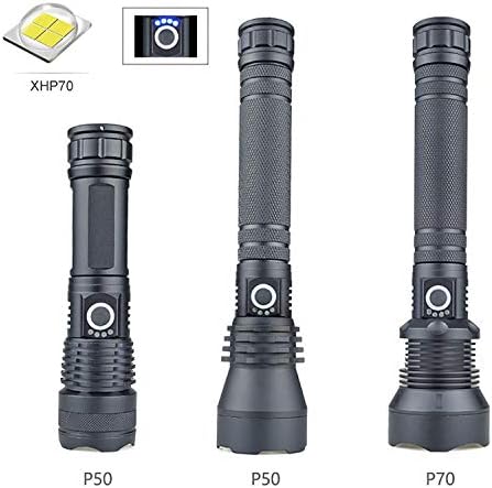Fashion glare flashlight waterproof searchlight 100000 lumens XHP70 hunting the most powerful LED flashlight USB flashlight headlights 26650 or 18650 rechargeable flash,P50D56650