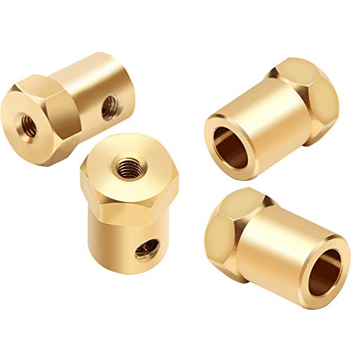 Sunshane 4 Pieces 7 mm Motor Flexible Coupling Coupler Connector for Car Wheels Tires Shaft - Thumbnail 6