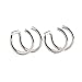 SummShine Surgical Steel Non-Pierced Clip On Earrings Fake Ear Nose Cartilage Cuff Ring (Silver)