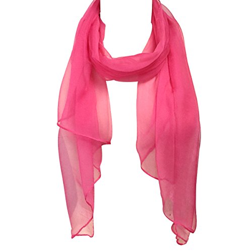 Wrapables Silk Blend Long Scarf, Bright Pink