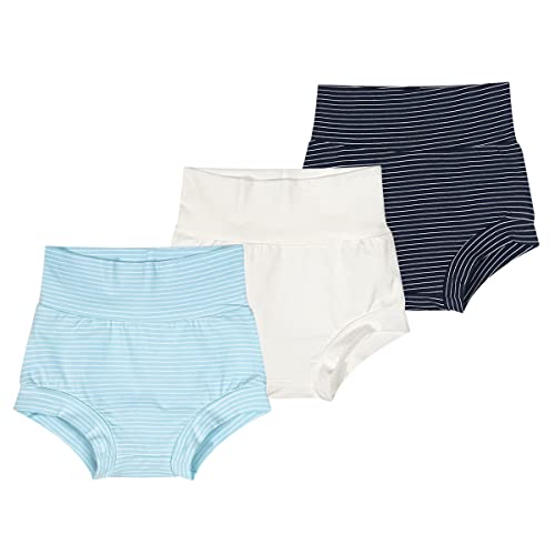 Teach Leanbh Baby Boys Girls 3 Pack High Waisted Bloomer Cotton Stripe Pure Bummies Shorts
