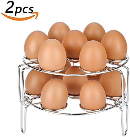 Upgraded Version Stackable Stainless Steel Egg Steamer Rack for Instant Pot Accessories and Pressure Cooker by lisakitchen(2 Piece)