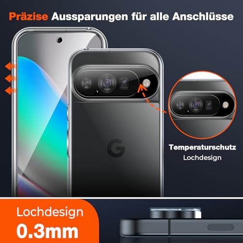 LK Tempered Glass Compatible with Google Pixel 10, 2 x Screen Protectors and 2 x Rear Camera Protectors with Installation Frame (Anti-Scratch, Bubble-Free, 9H Hardness, Ultra Clear)
