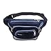 Big Mango New Fashion Multi-functional Sports Bag 6 Zipper Pockets Waist Bag Fanny Chest Pack with Cell Phone Pouch & Automatic Umbrella & Small Personal Stuffs for Both Men and Women Use - Navy Blue