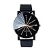 Lookatool® 1PC Men Quartz Dial Clock Leather Wrist Watch Round Case (Black)