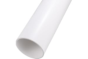 Rebower 4" x 4.3" PVC Pipe 13" Plastic Rigid Tubing Round High Impact Drain Pipe, [for Greenhouse Garden Home HVAC Plumbing] - 101.6x110mm / White