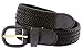CTM Men's Elastic Braided Belt with Covered Buckle, Black, Large