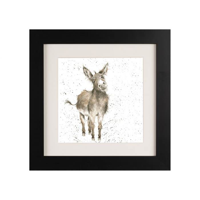 Wrendale Designs "Gentle Jack Donkey Framed Picture in Various frame Colours (Black)