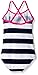 Kanu Surf Girls Beach Sport Banded 1 Piece Swimsuit, Layla Navy Stripe, 12