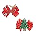 5 Pcs Christmas Sequins Alligator Clips Girls Hair Clips Bows Barrettes Hair Accessories,Include Santa,Christmas Tree and Cap, Elk Styles