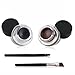 Vodisa Waterproof 2 in 1 Gel Eyeliner Set-Beauty Cosmetics Make Up Long-lasting Shadow Wear Gel Cream Eye Liners Brown and Black with Makeup Eyeliner Brush Kit + Cat Shaping Eye Liner Stencils