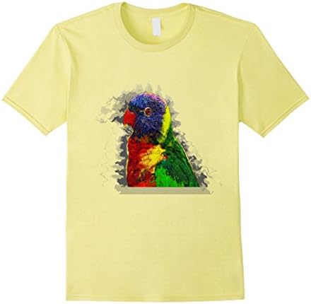 Mens Bird Rainbow Lorikeet Artistic Gift Shirt Large Lemon