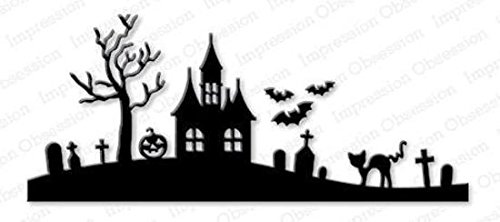 Impression Obsession io Steel Die # DIE029-P Halloween Hill Die US American Made