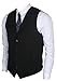 Ruth&Boaz Men's 2Pockets 4Buttons Business Tailored Collar Suit Vest (XXL, Black)