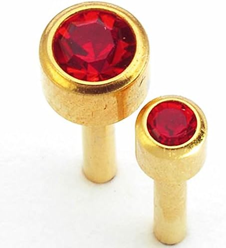 Blue Birth Stone & Plain Ear Piercing Studs - Set of 12 - (Mini Gold July Ruby Birthstone Studs)