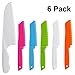 ONUPGO Knives for Kids 6-Piece Nylon Kitchen Baking Knife Set: Plastic Knife Set Children's Cooking Knives Colors/Firm Grip, Serrated Edges, BPA-Free Kids' Knives