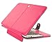 MOSISO MacBook Air 13 inch Case, Premium PU Leather Book Folio Protective Stand Cover Sleeve Compatible with MacBook Air 13 inch A1466 / A1369 (Older Version Release 2010-2017), Rose Red