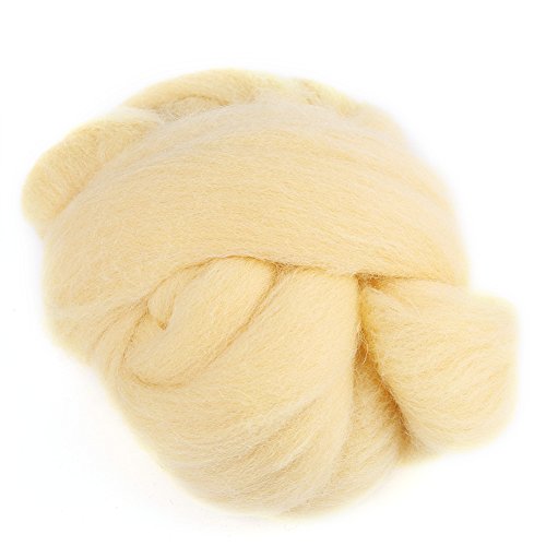 Fdit Felting Wool Colorful Needle Felting Wool Roving Wool Felting Supplies for Needle Felting Wool DIY Craft Beginners(Cream)