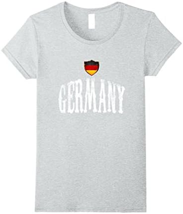 Womens Vintage Germany Flag T-shirt German Pride Soccer Sports XL Heather Grey