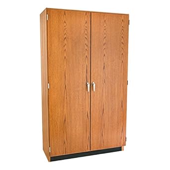 Amazon Com Learniture Tall Wood Storage Cabinet Honey Oak Lnt