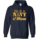Proud Navy Mom Hooded Sweatshirt in Navy