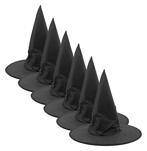 Partypeople 6Pcs Halloween Black Witch Hat Costume Accessory Cap