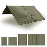Aqua Quest Safari Tarp - 100% Waterproof Lightweight Bushcraft Camping SIL Tarp - 13x10 Olive Drab