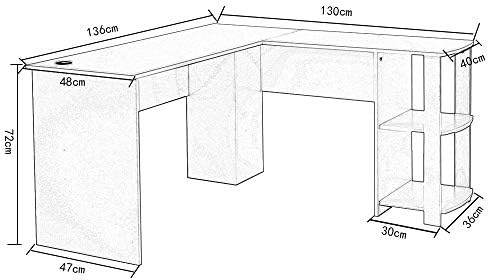 Escritorio YANG Escritorio esquinero para Oficina hogar Forma de L Mesa