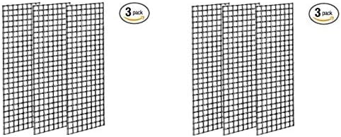 Econoco Commerical Grid Panels, 2' Width x 5' Height, White (Pack of 3) (Вundlе оf Тwо)