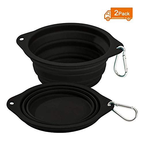 CFMOUR Collapsible Dog Bowls, 2Pack Portable Water Bowl for Dogs Cats