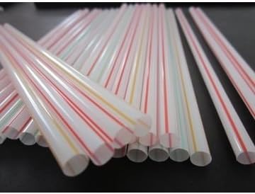 Amit Marketing Plastic Milkshake/Thicksek Straws( Multicolour, 3 IN) - Pack Of 100pc