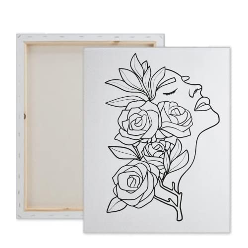 Essenburg Pre Drawn Canvas Flower Lady Paint Kit | Adult & Teen Sip and ...