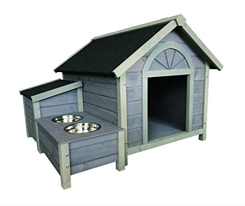 Seny Outdoor Wooden Large Dog House Dog Kennel with Dog Bowls W42xD39xH30 inch - Thumbnail 6