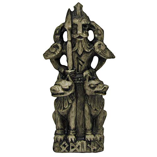 Odin Statue Figurine - Norse God Of Wisdom & War, Stone Finish Polyresin