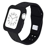 Cumeou Silicone Replacement Sports Band Bracelet Strap with Protective Bumper Case for 38mm 42mm Apple Watch iwatch Series 3 Series 2 Series 1 Nike+ Hermes Edition, Fashionable Wristband