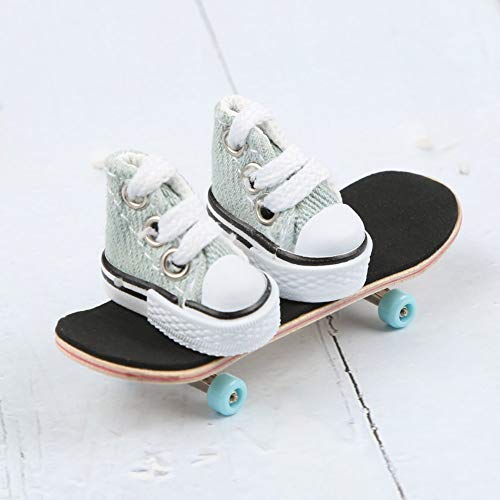 DIY-SCIENCE Mini Finger Shoes, Cute Skate Board Shoes for Finger Breakdance/ Fingerboard/ Doll Shoes/ Making Sneaker Keychains etc. (Light Denim) - Thumbnail 2