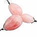 TUMBEELLUWA Yoni Egg Healing Crystal 3 PCS Drilled Massage Stones for Women to Train Pelvic Muscles Kegel Exercise, Rose Quartz