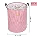 DOKEHOM 72L Freestanding Laundry Basket with Drawstring Lid, Large Collapsible Laundry Hamper with handle for Bedroom, Bathroom, Laundry Room, Colloge (Blue Star)