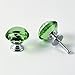 IQUALITE 12pcs Diamond Shape Crystal Glass 30mm Cabinet Door Knob Green