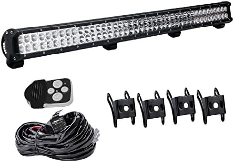SABER X 39" IN Led Light Bar Offroad Driving Work Light with 1 Lead Toggle Switch Remote Relay Wiring Harness fit Jeep Sahara GMC Sierra Hummer H1 H2 Chevy Tahoe