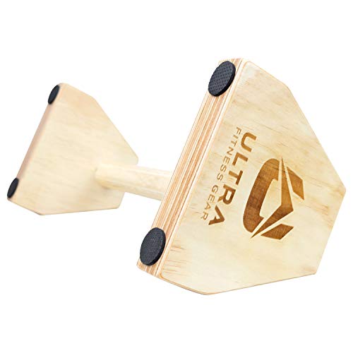 Ultra Fitness Gear 18 Inch Parallettes, Wooden Push Up Bar. Good for L Sits, Jump Throughs, Handstand Pushups and Calisthenics