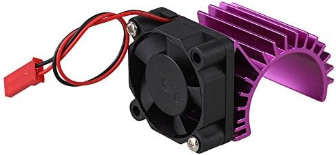 Mxfans 308004 Purple Aluminum Alloy 380 Motor heatsink with Fan for RC 1:16 Car Motor Heat sink