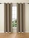 Ifblue Solid Window Treatment Thermal Insulated Grommet Blackout Curtains / Drapes For Bedroom - 2 Panel Set 42 x 84 Inch, Brown