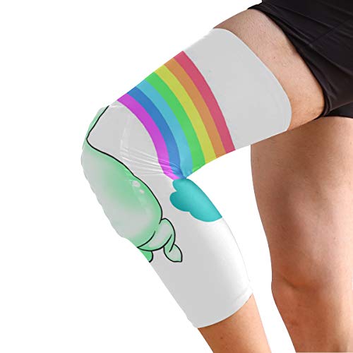 Knee Sleeve Pin Cute Unicorn Full Leg Brace Compression Long Sleeves Pant Running, Jogging, Sports, Crossfit, Basketball, Joint Pain Relief, Men and Women 1 Pair - Thumbnail 2