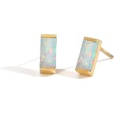 Birthstone Stud Earrings for Women 18K Gold Plated Stainless Steel Crystal Earrings Birthday Gift