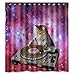 FMSHPON Cool Galaxy DJ Cat Funny Animal Pet Design Polyester Fabric Shower Curtain 66 x 72 Inches